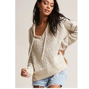 Young Fabulous & Broke Hooded Beach Sweater Coastal Cozy Size Medium Large